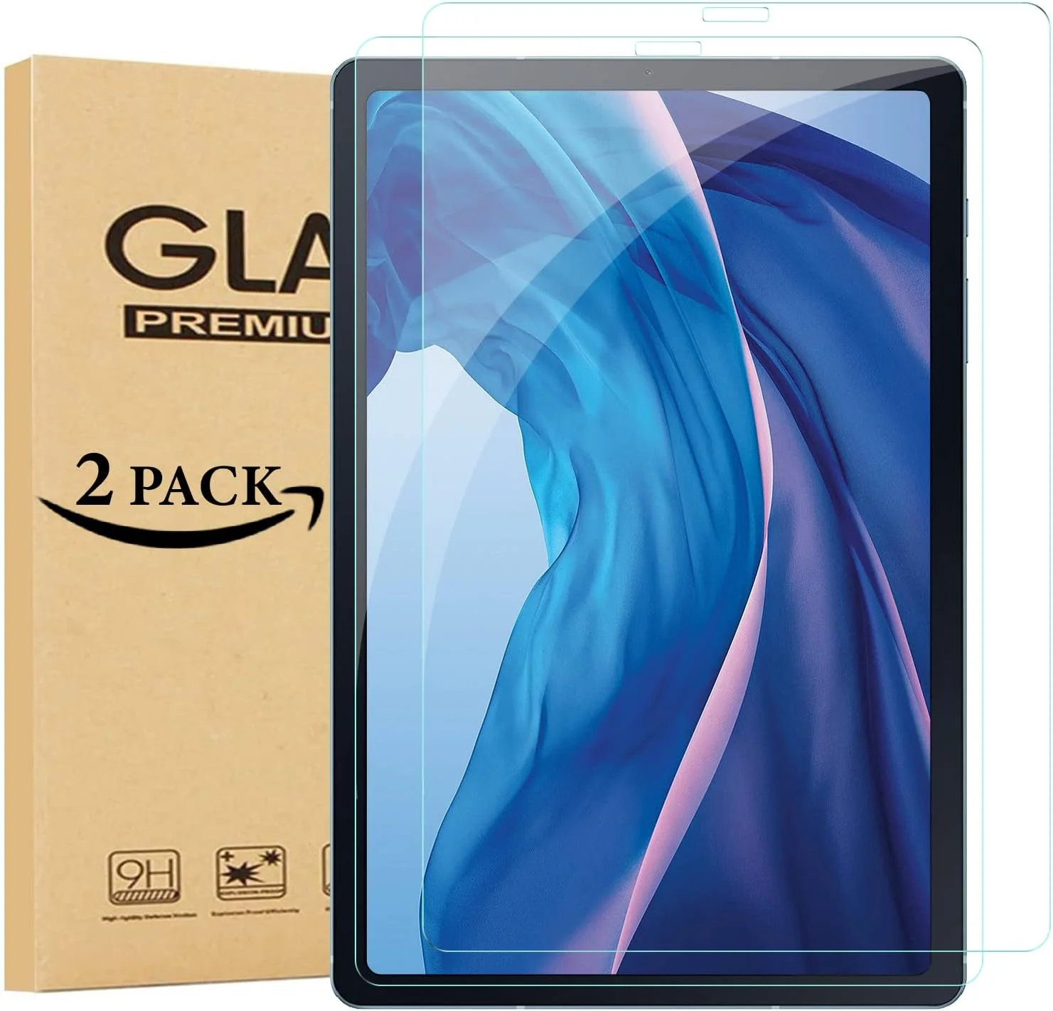 محافظ صفحه نمایش [KONDUWANA] برای تبلت سامسونگ گلکسی تب S6 Lite 2024 (2020/2022) | [بسته 2 عددی] شیشه حرارت دیده 9H | نصب بدون حباب