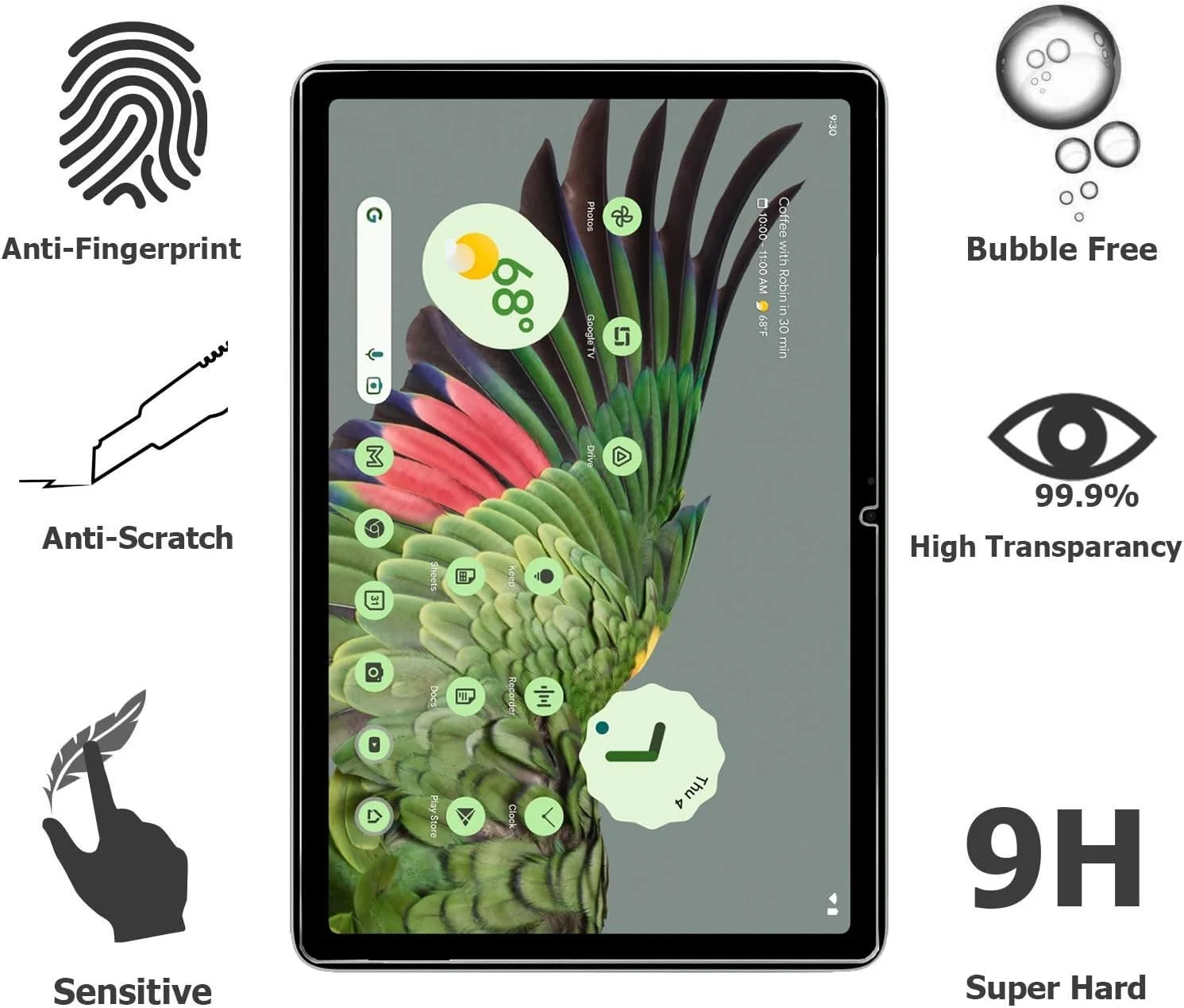 محافظ صفحه نمایش شیشه ای الیت گجت 2 عددی برای تبلت سامسونگ گلکسی تب A9+ پلاس 11 اینچی (SM-X210/X215/X216) مدل 2023 - فیلم شیشه ای حرارت دیده با وضوح بالا و سختی 9H