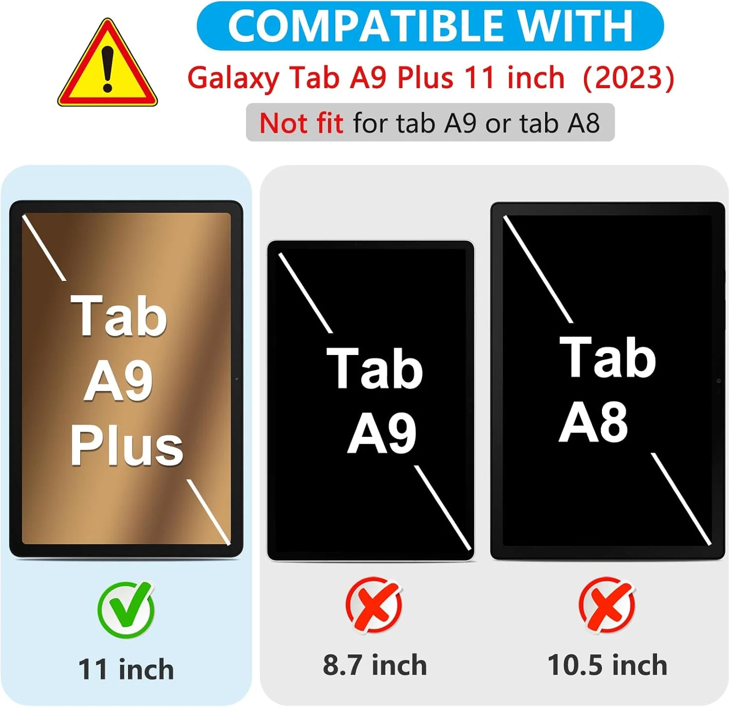 محافظ صفحه نمایش شیشه ای حرارت دیده SPARIN، بسته 3 عددی، برای تبلت سامسونگ گلکسی تب A9+/A9 پلاس 11 اینچ، محافظ صفحه نمایش برای گلکسی تب A9+ 2023 (SM-X210/X215/X216)، مقاوم در برابر خراش، سختی 9H، ضد حباب