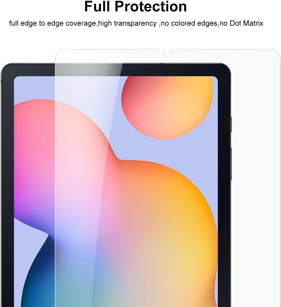 محافظ صفحه نمایش AWH Galaxy Tab S6 Lite، سختی 9H ضد خش بدون حباب سازگار با قلم S و مقاوم در برابر اثر انگشت، شیشه حرارت دیده برای Samsung Galaxy Tab S6