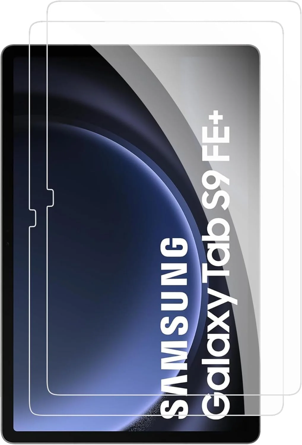محافظ صفحه نمایش 2 عددی برای گلکسی تب S9 پلاس/تب S7 Fe/تب S8 پلاس 12.4 اینچ، شیشه حرارت دیده با سختی 9H، فیلم شفاف HD برای SM-X800/X806/T730/T736/T970/T975/T976/T978 شفاف