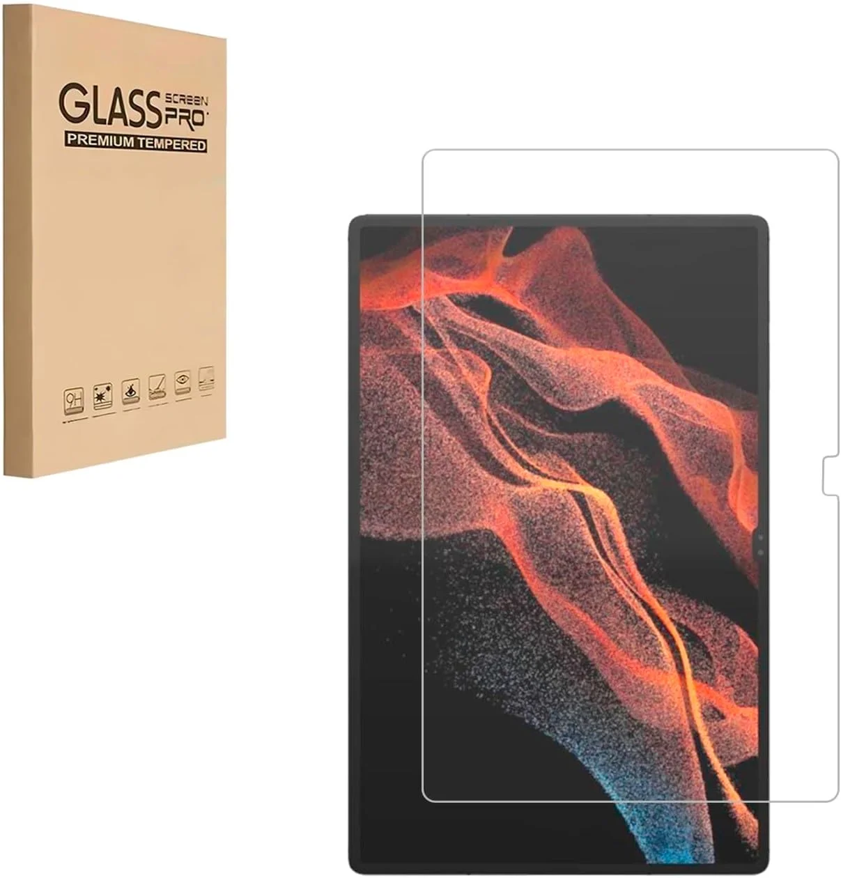 محافظ صفحه نمایش HYGMOCC برای Samsung Galaxy Tab S8 Ultra (مدل 14.6 اینچی 2022، SM-X900/SM-X906) فیلم شیشه ای حرارت دیده ضد خش، بدون حباب، کیفیت بالا (1 عدد)