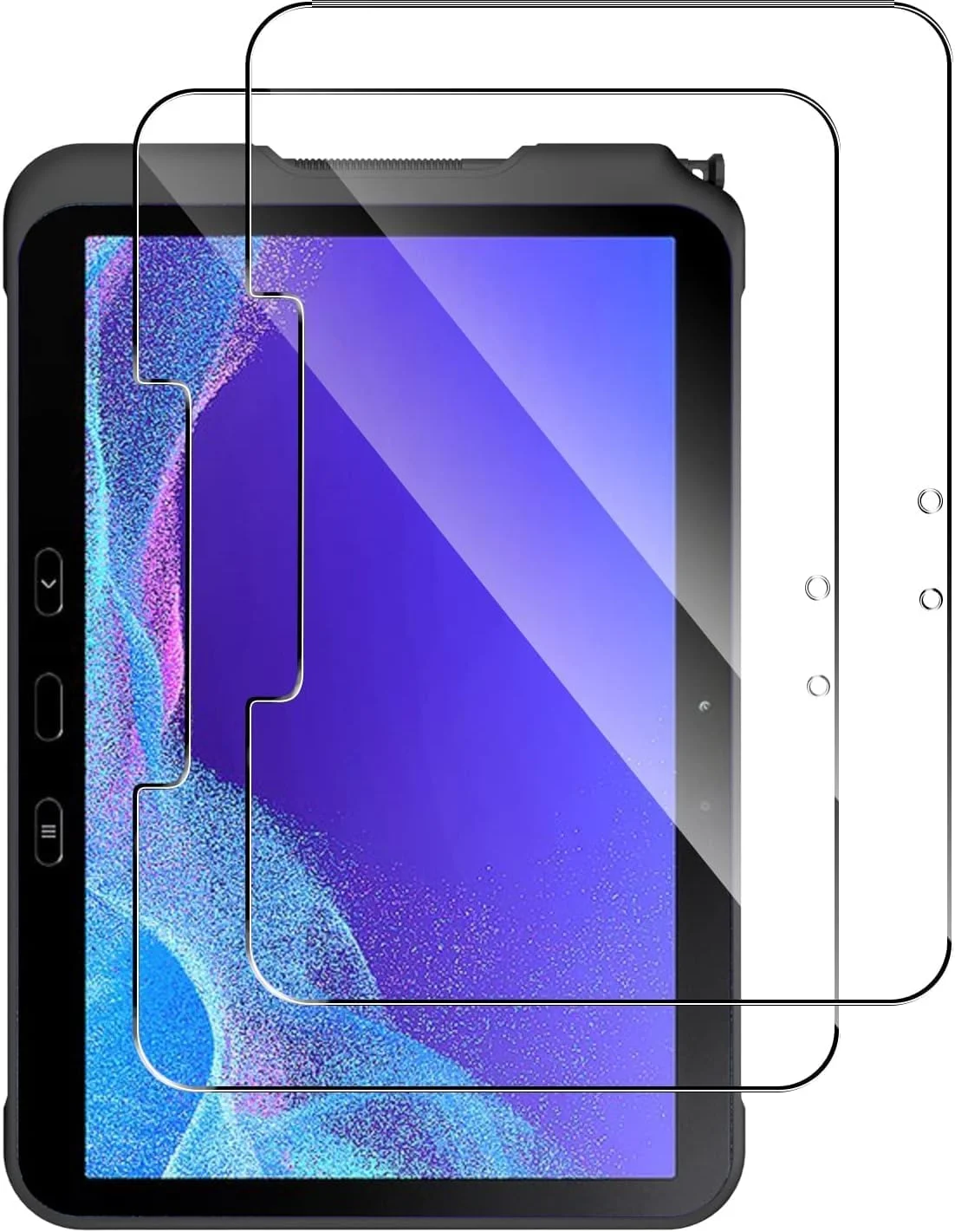 محافظ صفحه نمایش شیشه ای [بسته 2 عددی] برای Samsung Galaxy Tab Active 4 Pro/Tab Active Pro 10.1 SM-T540/T545/T547 عرضه شده در سال 2019/2022 - فیلم شیشه ای حرارت دیده / کیفیت بالا / سختی 9H (2 عدد)
