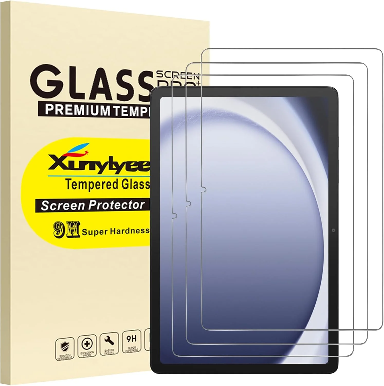 محافظ صفحه نمایش شیشه ای حرارت دیده XunyLyee برای تبلت سامسونگ گلکسی تب A9 پلاس / A9+ 11 اینچ بسته 3 عددی