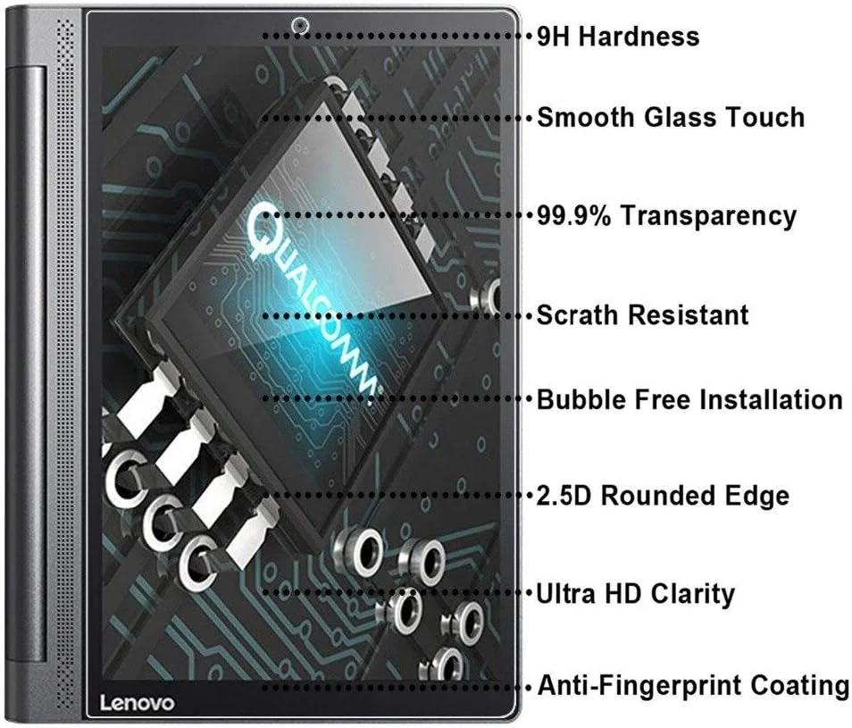 محافظ صفحه نمایش تبلت Dragonfly UAE شیشه حرارت دیده 9H مناسب برای تبلت Lenovo Yoga Tab 3 Pro 10.1 Plus YT-X703 YT3-X90F X90L (Yoga 10.1)