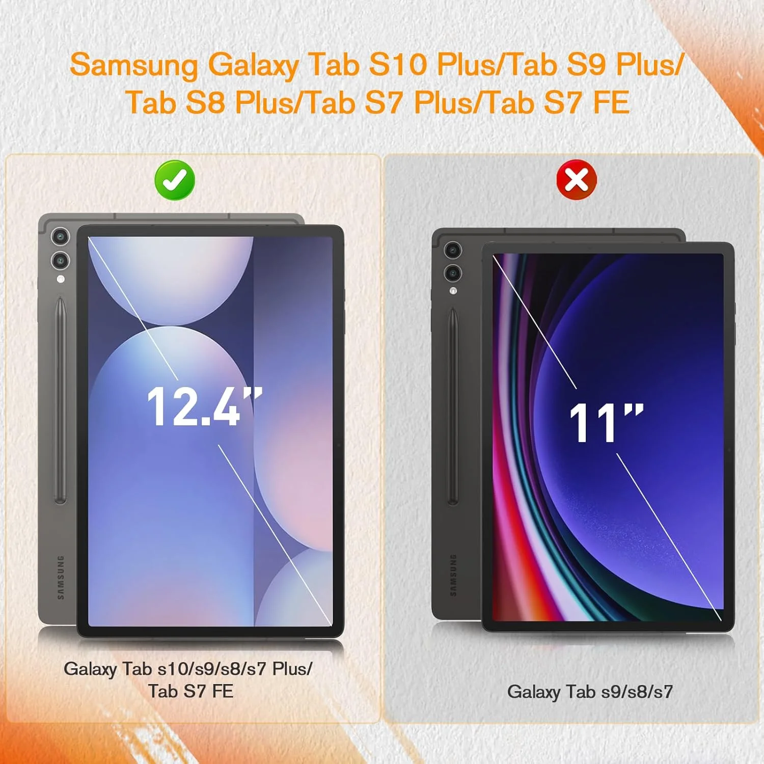 محافظ صفحه نمایش کاغذ مانند KCT، دو عددی، 12.4 اینچی، سازگار با Samsung Galaxy Tab S9 Plus/Tab S8 Plus/Tab S7 Plus/Tab S7 FE 2021، سازگار با قلم S، ضد انعکاس