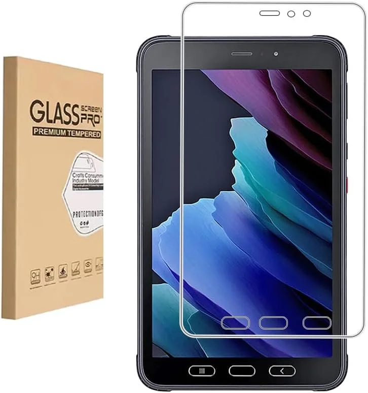 محافظ صفحه نمایش Shunwige برای Samsung Galaxy Tab Active 3 T575 T570 T577 شیشه حرارت دیده، سختی 9H ضد خش، بدون حباب، نصب آسان و سازگار با قاب (1 عدد)