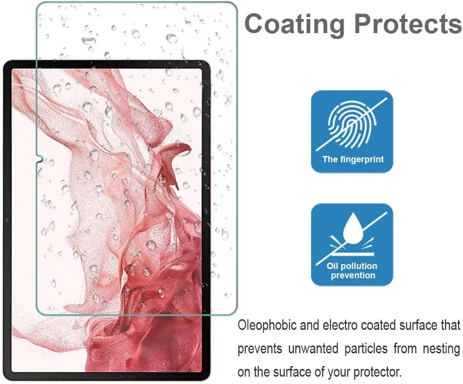 محافظ صفحه نمایش ویدامین 2 عددی، سازگار با تبلت سامسونگ گلکسی تب S8+/ گلکسی تب S8 پلاس (12.4 اینچ)، شیشه حرارت دیده ممتاز با سختی 9H، [شفافیت کریستالی]، [مقاوم در برابر خراش]، [بدون حباب]