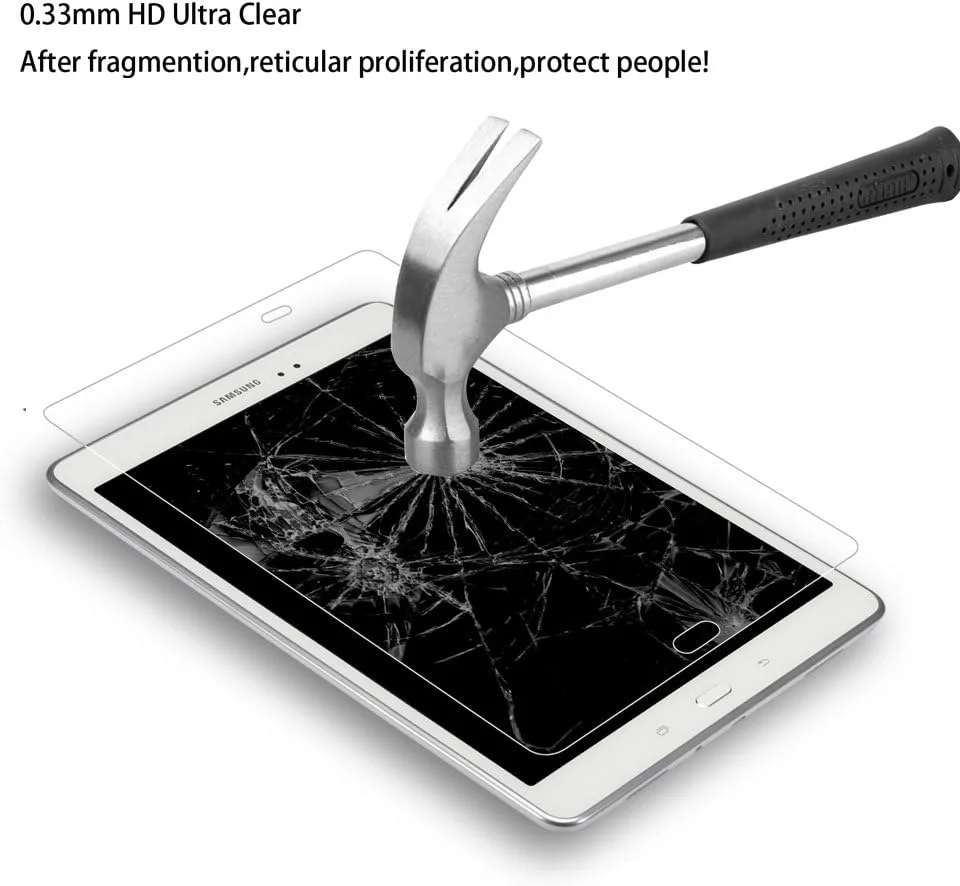 محافظ صفحه نمایش شیشه ای حرارت دیده ممتاز WEOFUN برای تبلت سامسونگ گلکسی تب A 9.7 مدل T550 T555 (لبه گرد 2.5D، 0.33 میلی متر)