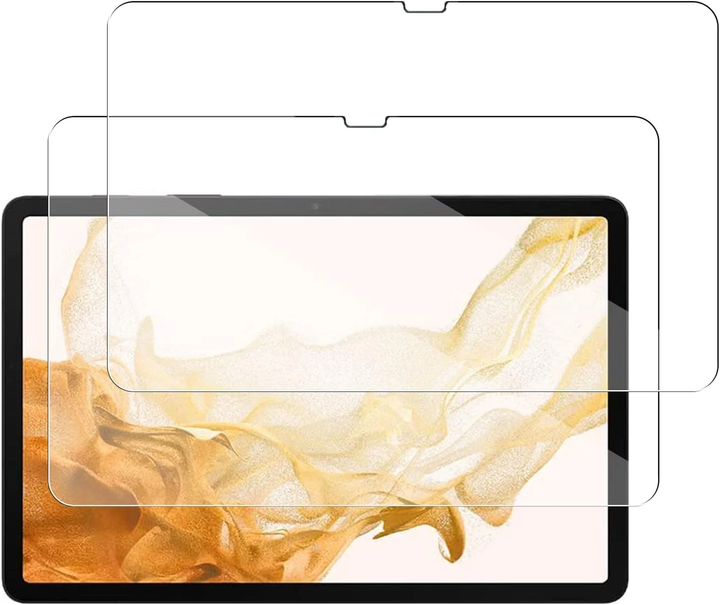 محافظ صفحه نمایش KZIOACSH برای تبلت سامسونگ گلکسی تب S8 پلاس/S7 پلاس/S7 FE سایز 12.4 اینچ، شیشه حرارت دیده شفاف HD مقاوم در برابر خراش با سختی 9H، پوشش محافظ ضد ضربه برای گلکسی تب S8 پلاس/S7 پلاس/S7 FE