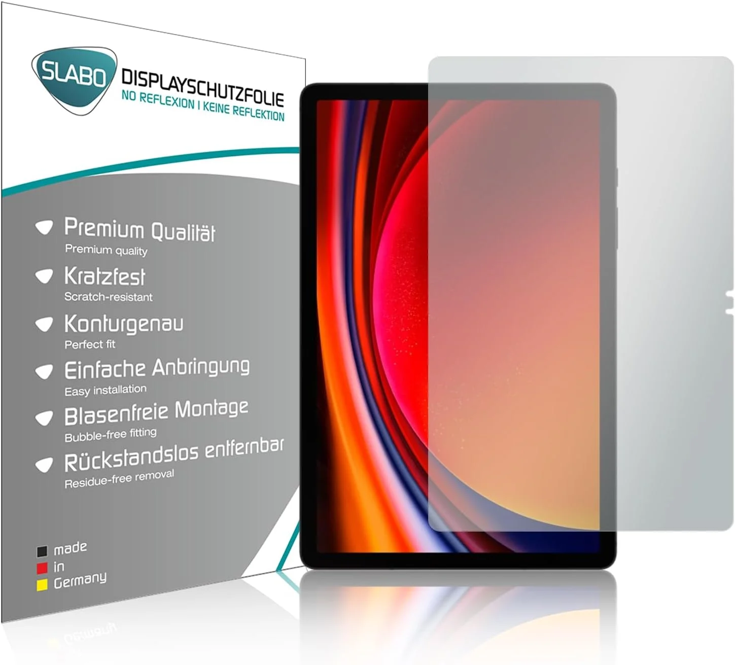 محافظ صفحه نمایش Slabo، بسته 2 عددی، سازگار با تبلت سامسونگ گلکسی تب S9 (5G | Wi-Fi)، فیلم محافظ صفحه نمایش بدون انعکاس، مات