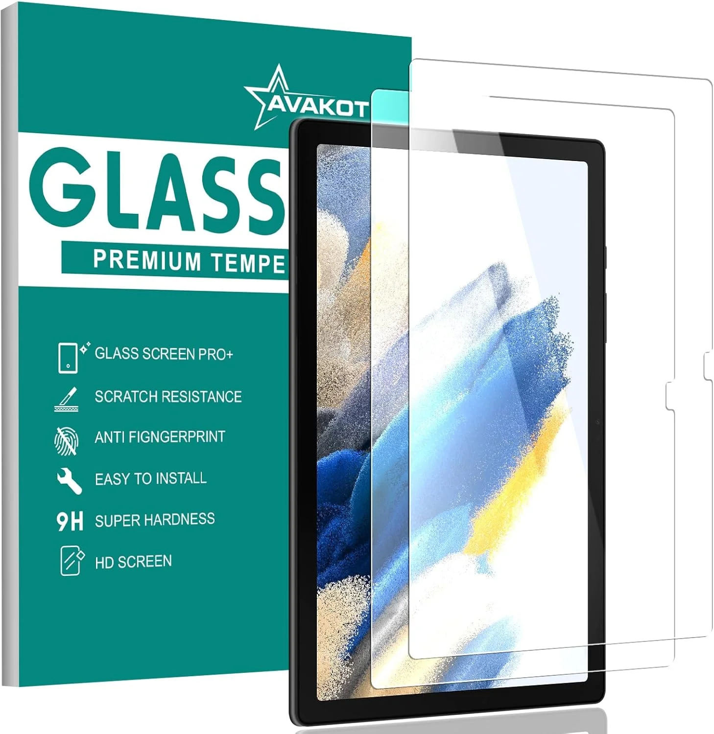 محافظ صفحه نمایش 2 عددی AVAKOT برای تبلت سامسونگ گلکسی تب A8 با صفحه نمایش 10.5 اینچی (2022) | فیلم شیشه ای سخت حرارت دیده مقاوم در برابر خراش و حساس برای تب A8 | محافظ صفحه نمایش شفاف برای سامسونگ A8