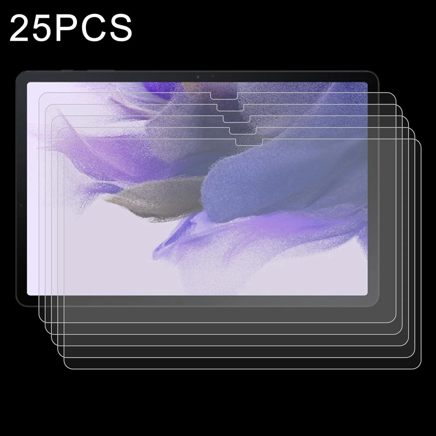 محافظ صفحه نمایش شیشه ای تمپرد 25 عددی 9H 2.5D ضد انفجار تبلت برای سامسونگ گلکسی تب S7 FE