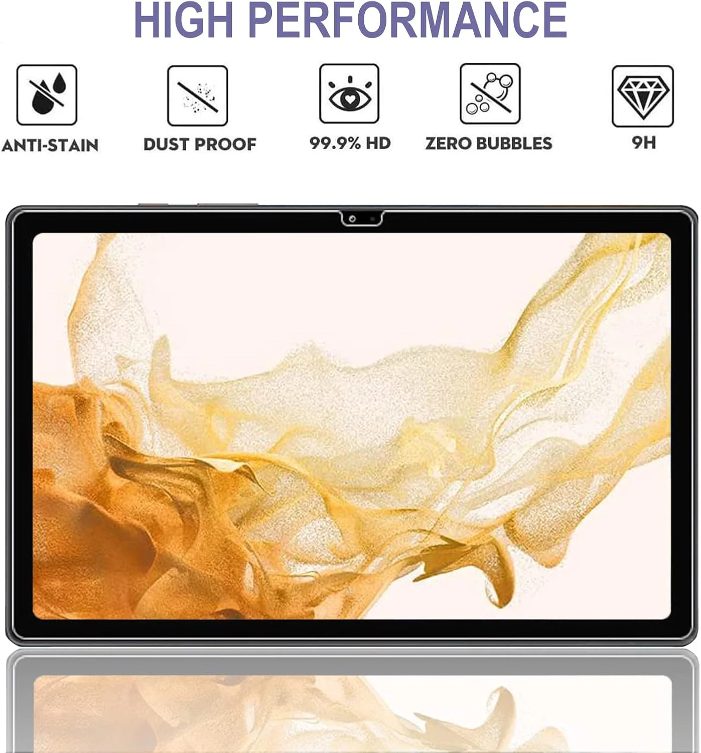 محافظ صفحه نمایش KZIOACSH برای تبلت سامسونگ گلکسی تب S8 پلاس/S7 پلاس/S7 FE سایز 12.4 اینچ، شیشه حرارت دیده شفاف HD مقاوم در برابر خراش با سختی 9H، پوشش محافظ ضد ضربه برای گلکسی تب S8 پلاس/S7 پلاس/S7 FE