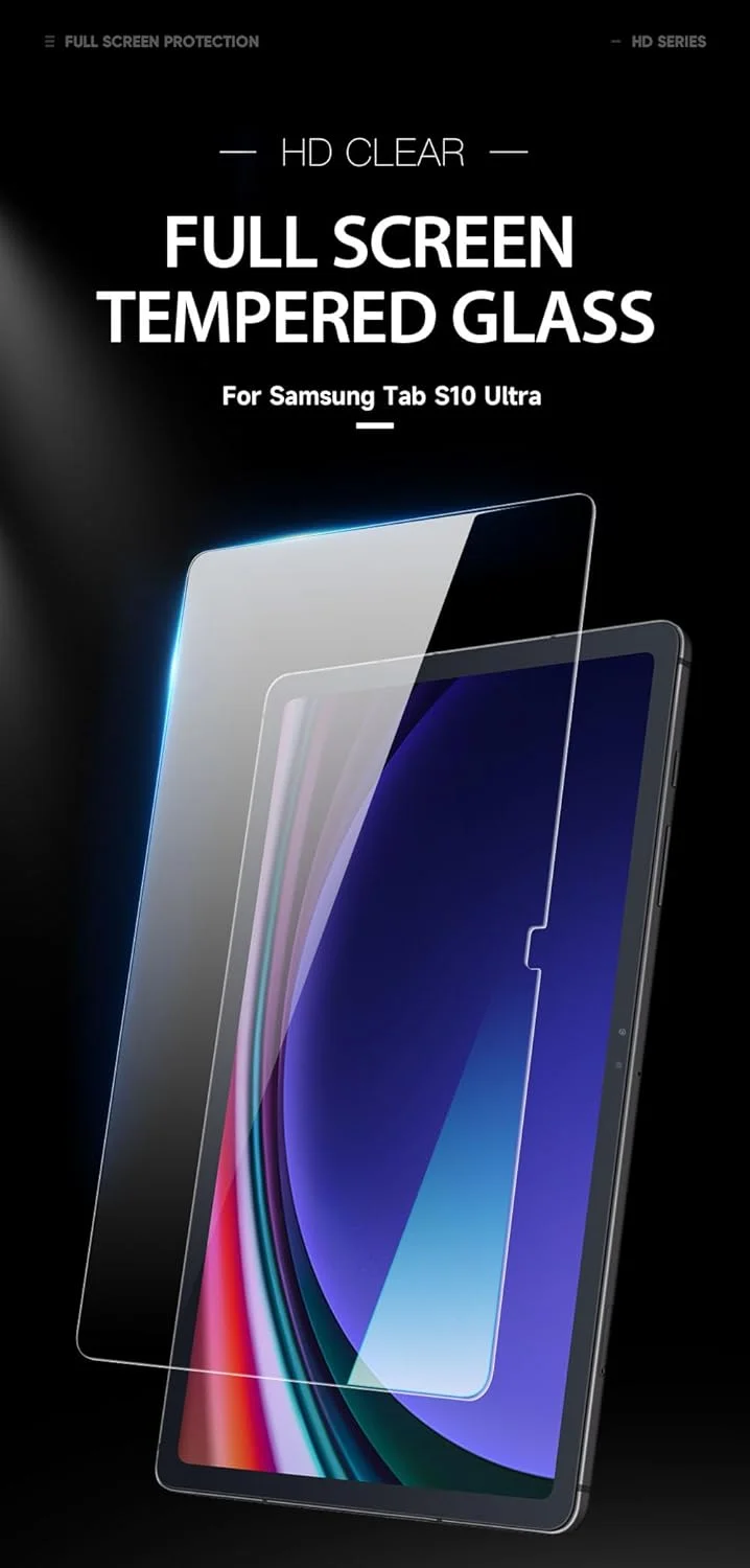 محافظ صفحه نمایش شیشه ای حرارت دیده 2.5 بعدی DUX DUCIS طراحی شده برای تبلت سامسونگ گلکسی تب S10 Ultra/S9 Ultra/S8 Ultra 14.6 اینچی، فیلم شیشه ای حرارت دیده تمام صفحه 0.33 میلی متری ضد انفجار - شفاف (2 عددی) محافظ صفحه نمایش شیشه ای حرارت دیده 2.5 بعدی DUX DUCIS طراحی شده برای تبلت سامسونگ گلکسی تب S10 Ultra/S9 Ultra/S8 Ultra 14.6 اینچی، فیلم شیشه ای حرارت دیده تمام صفحه 0.33 میلی متری ضد انفجار - شفاف (2 عددی)