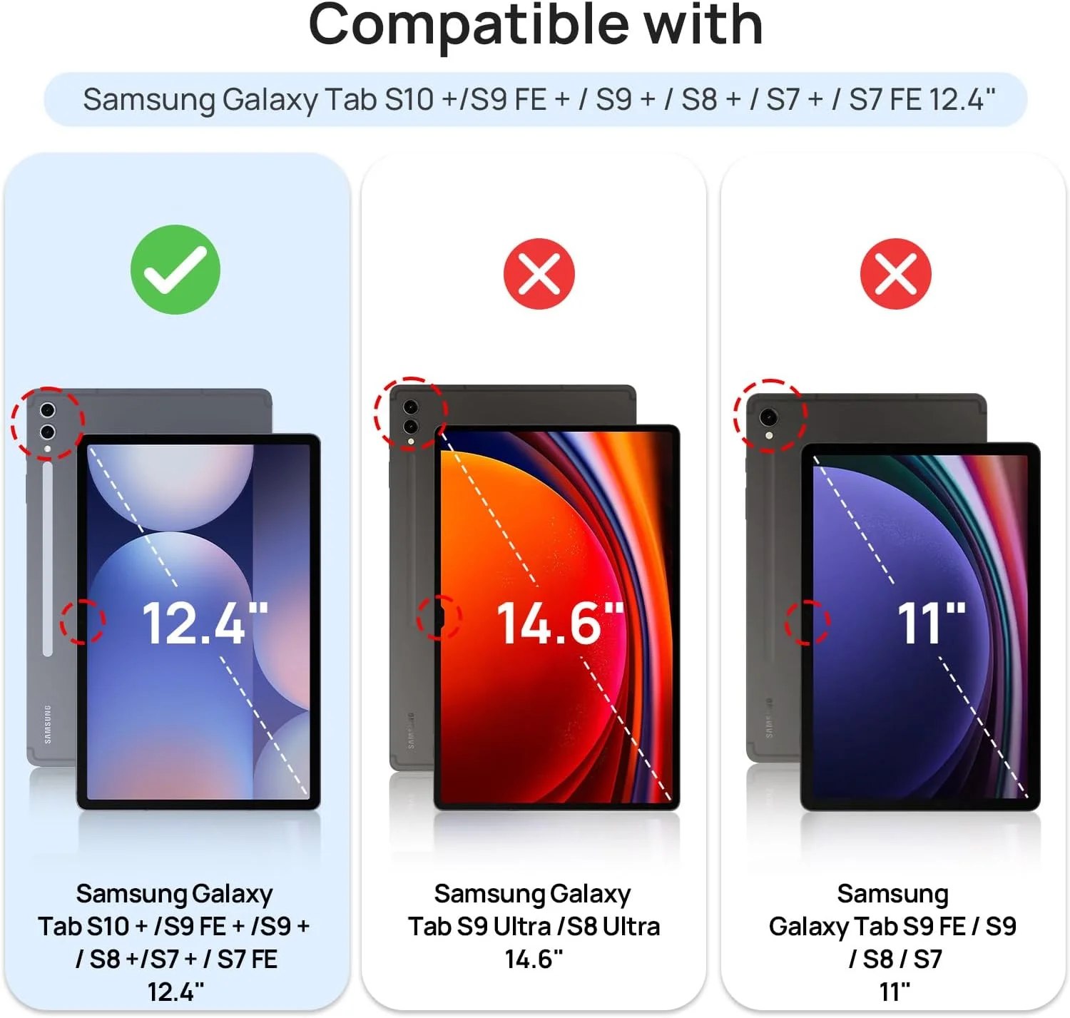 محافظ صفحه نمایش Gerutek برای تبلت سامسونگ گلکسی تب S9 FE پلاس/ S9 پلاس/ تب S7 FE/ تب S8 پلاس/ S7 پلاس، فیلم شیشه ای حرارت دیده سازگار با قلم S [فوق العاده شفاف] [ضد خش] برای تب S9 FE+/S9+/S7FE/S8+/S7+