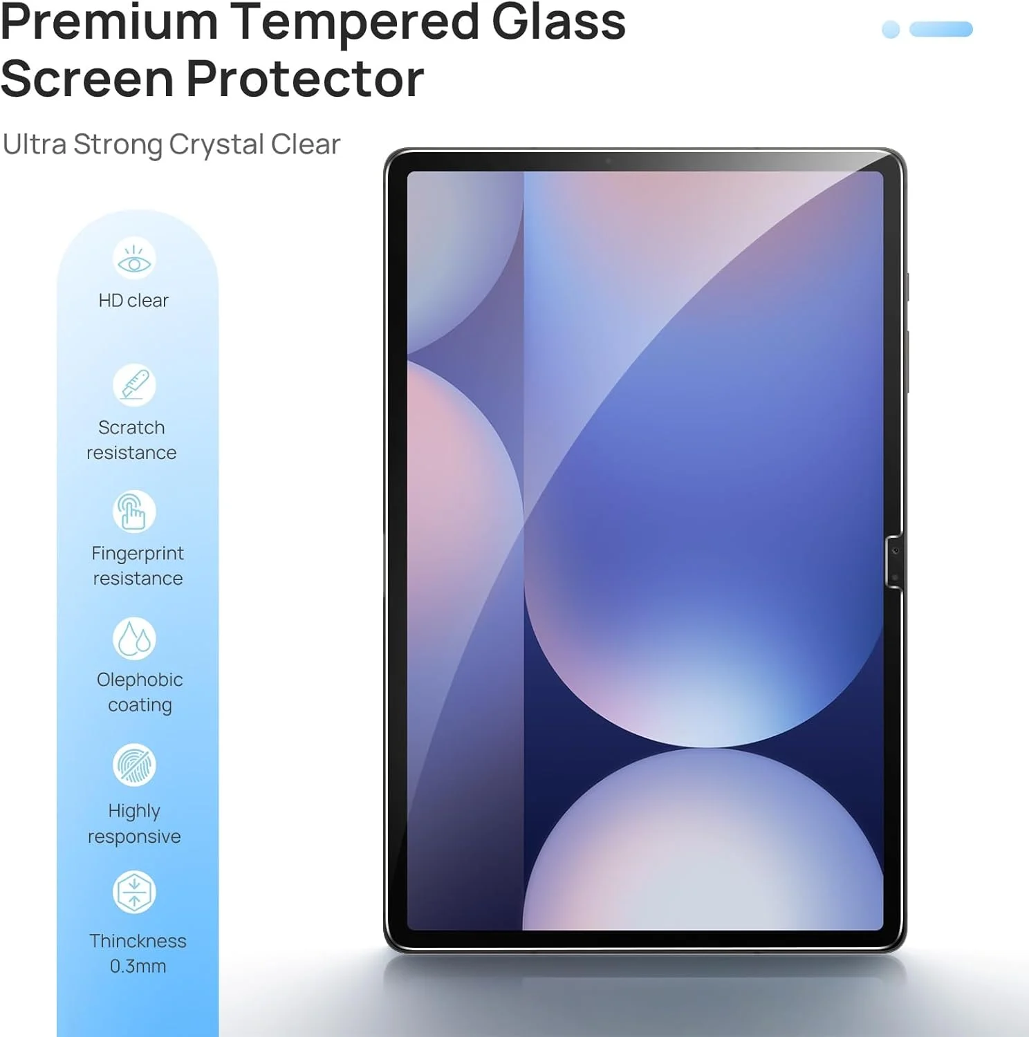 محافظ صفحه نمایش Gerutek برای تبلت سامسونگ گلکسی تب S9 FE پلاس/ S9 پلاس/ تب S7 FE/ تب S8 پلاس/ S7 پلاس، فیلم شیشه ای حرارت دیده سازگار با قلم S [فوق العاده شفاف] [ضد خش] برای تب S9 FE+/S9+/S7FE/S8+/S7+