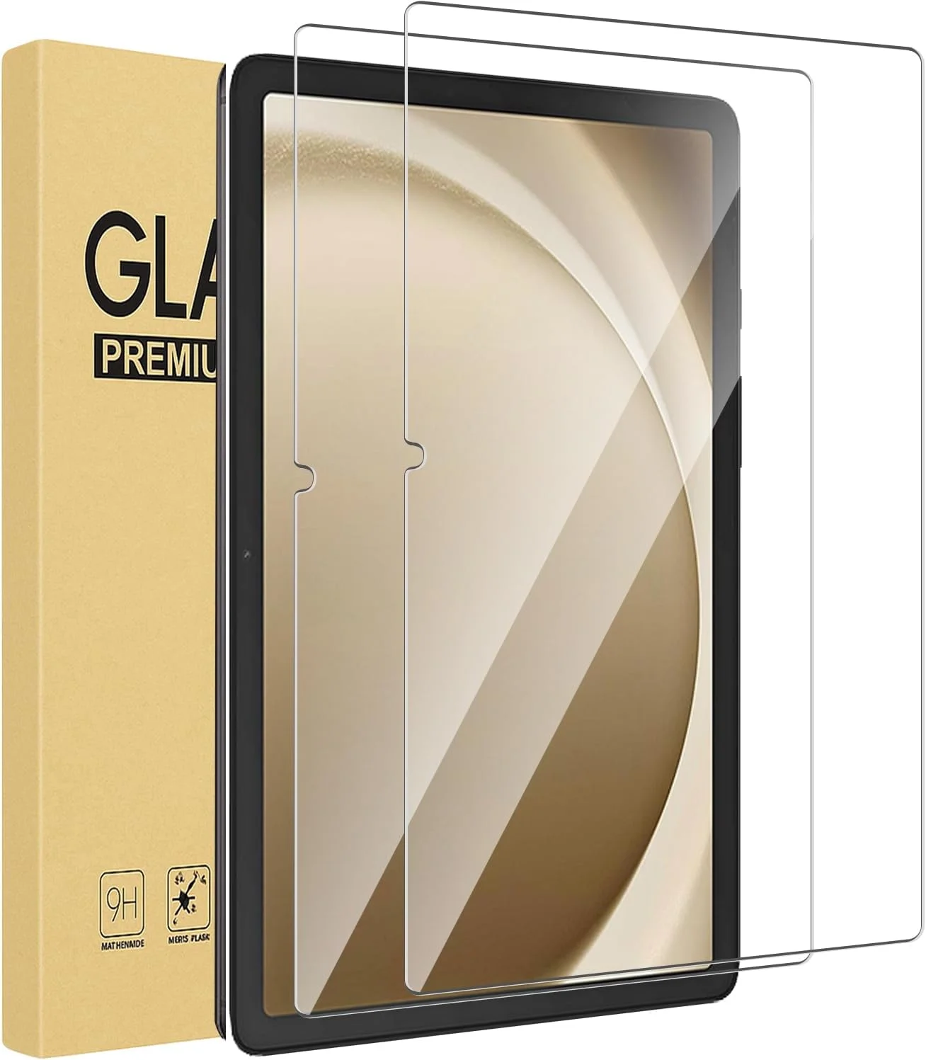 محافظ صفحه نمایش شیشه ای حرارت دیده Andwing برای Samsung Galaxy Tab A9 Plus، فیلم محافظ صفحه نمایش با سختی 9H سازگار با Samsung Tab A9 Plus/A9+، شیشه محافظ با ابزار نصب قاب
