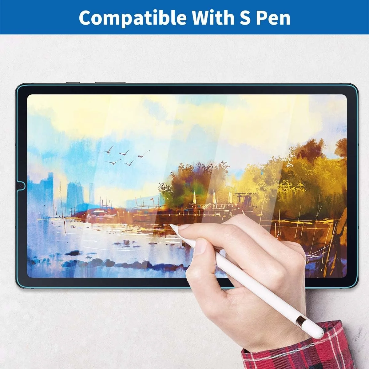 محافظ صفحه نمایش [بسته 2 عددی] Whioltl برای Samsung Galaxy Tab S6 Lite، فیلم شیشه ای حرارت دیده، فیلم 9H HD 10.4 اینچی، [سازگار با قاب] [نصب آسان] SM-P610 / SM-P615، سازگار با قلم S