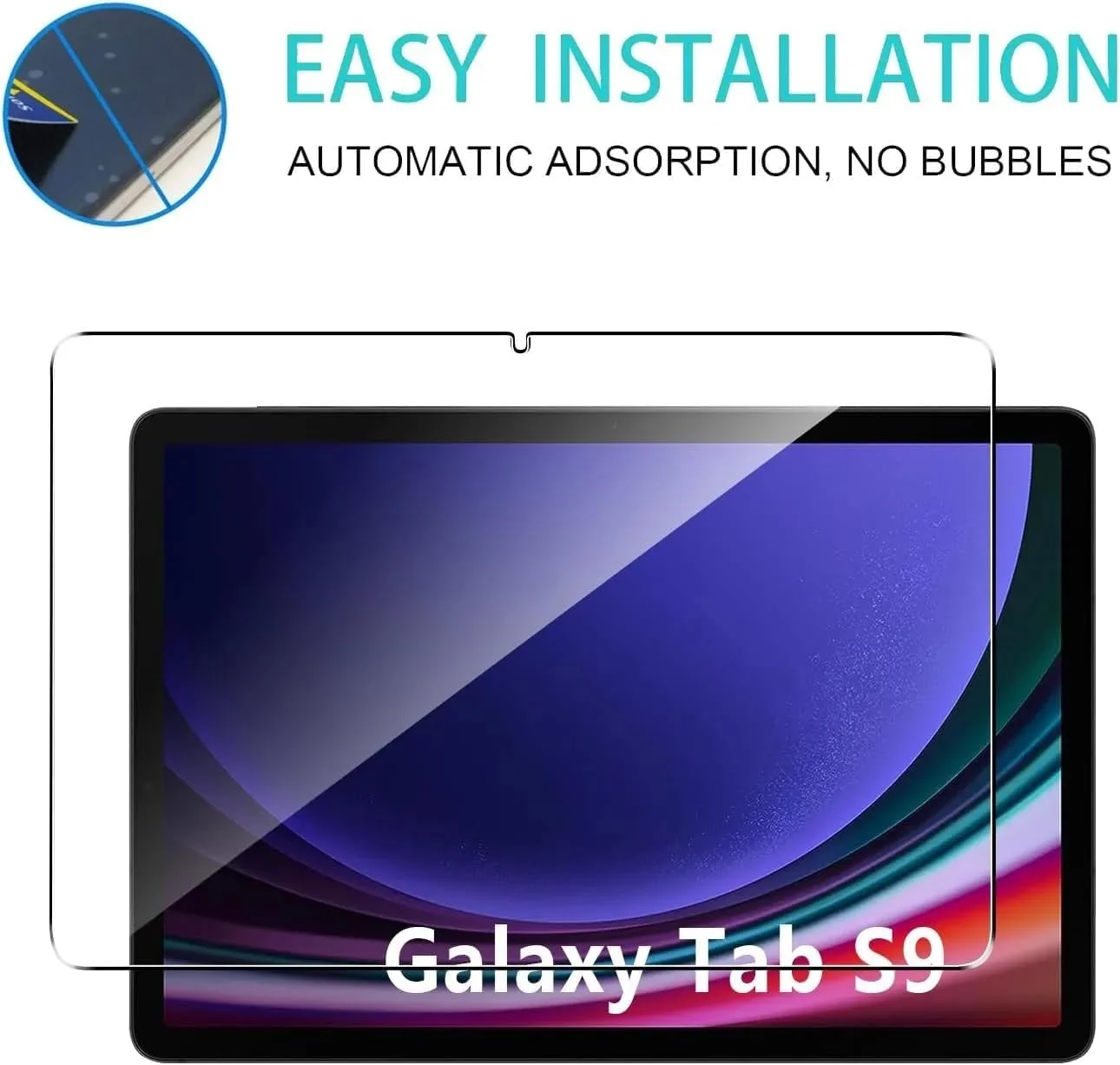 محافظ صفحه نمایش شیشه ای حرارت دیده زوبی تک برای گلکسی تب S9، نصب آسان، شفافیت HD، مقاوم در برابر شکستن، سختی 9H و پوشش اولئوفوبیک ضد اثر انگشت برای سامسونگ گلکسی تب S9 11 اینچ 2023 (1 عدد)