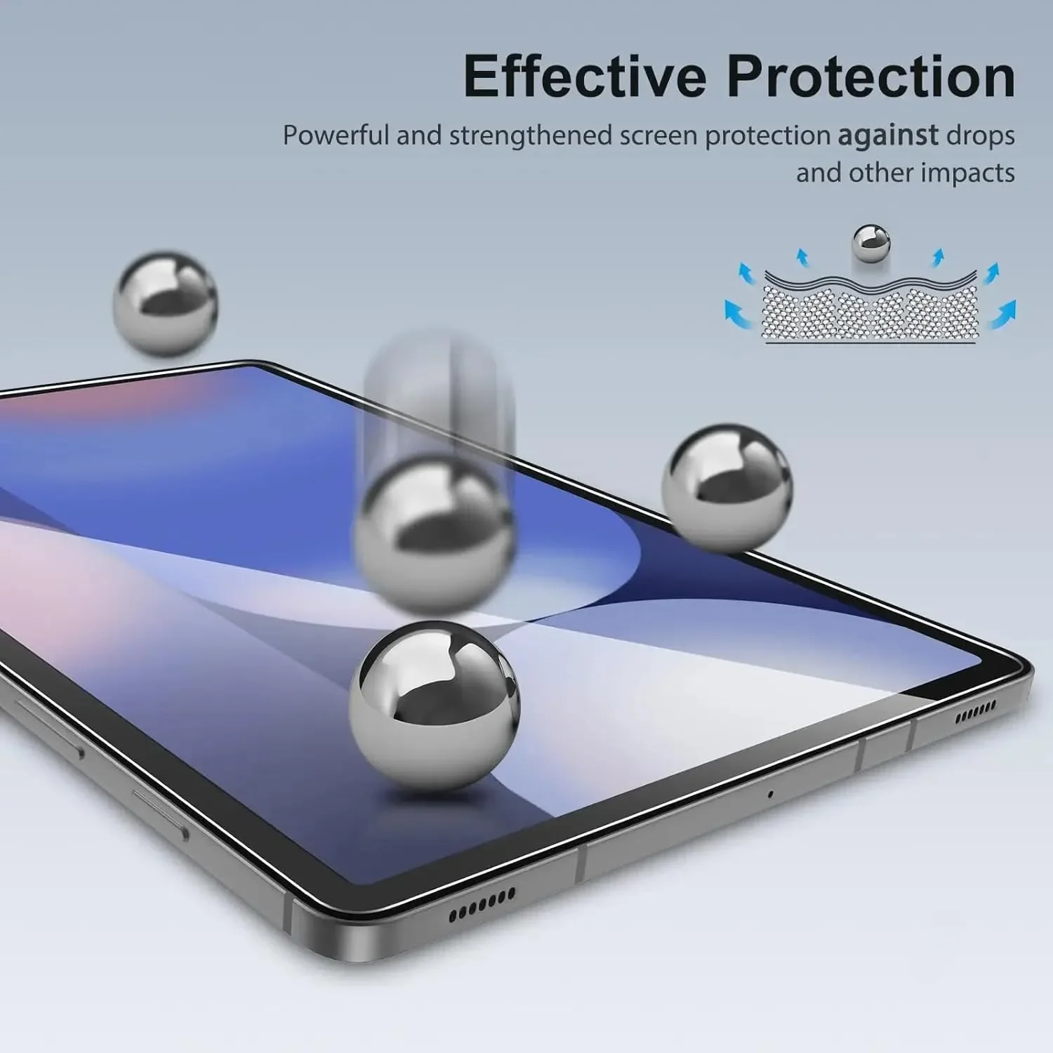 محافظ صفحه نمایش 2 عددی Gruattreay سازگار با Samsung Galaxy Tab S11 2025 (SM-X730/X736B) 11 اینچ، سختی 9H، ضد خش، فیلم شیشه ای حرارت دیده، شفاف HD