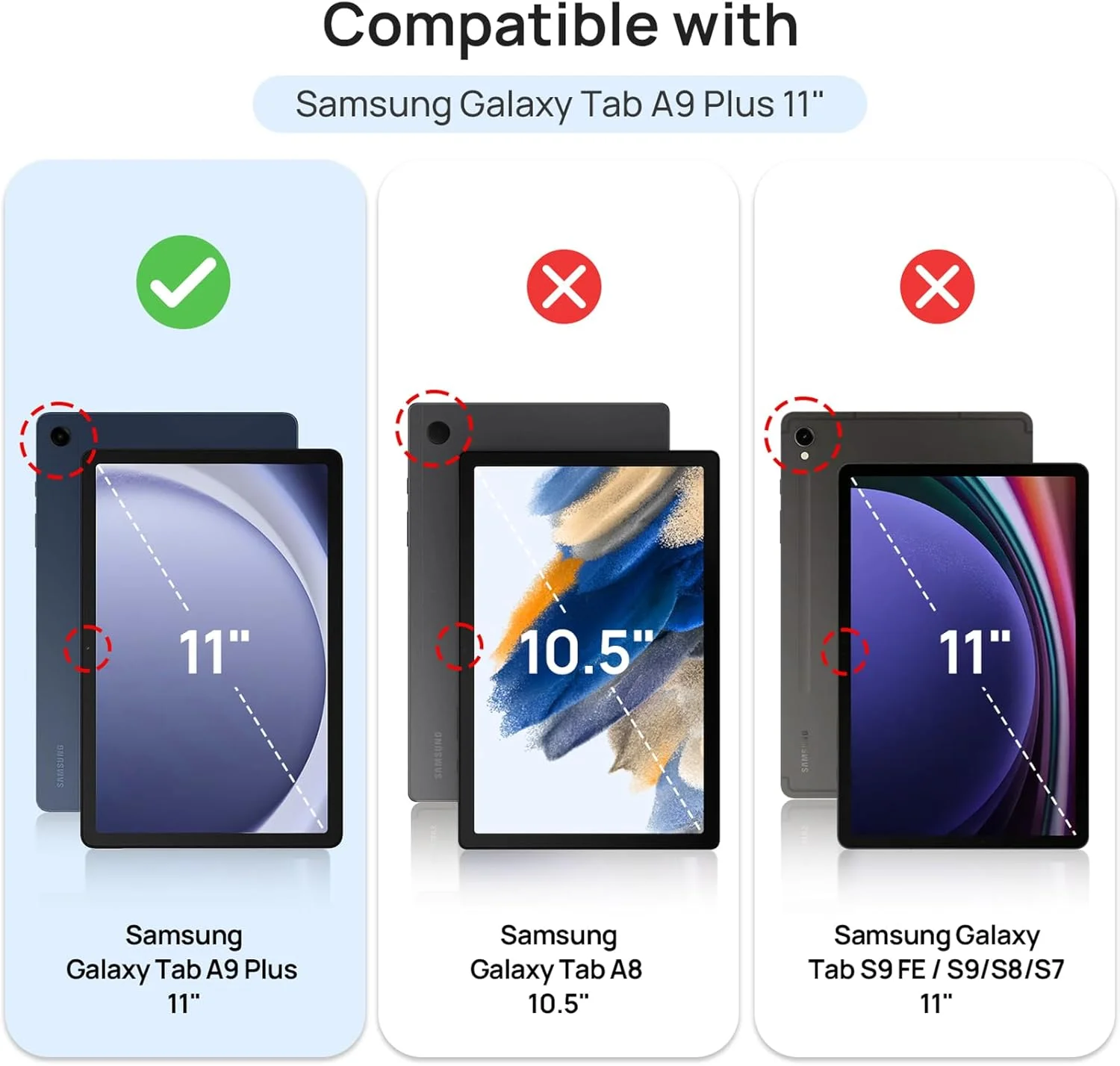 محافظ صفحه نمایش Gerutek برای تبلت سامسونگ گلکسی تب A9+ / A9 پلاس 11 اینچ 2023 مدل SM-X210/X216/X218، شیشه حرارت دیده برای گلکسی تب A9+ 11 اینچ [ضد خش] [نصب آسان] [9H]، بسته 2 عددی