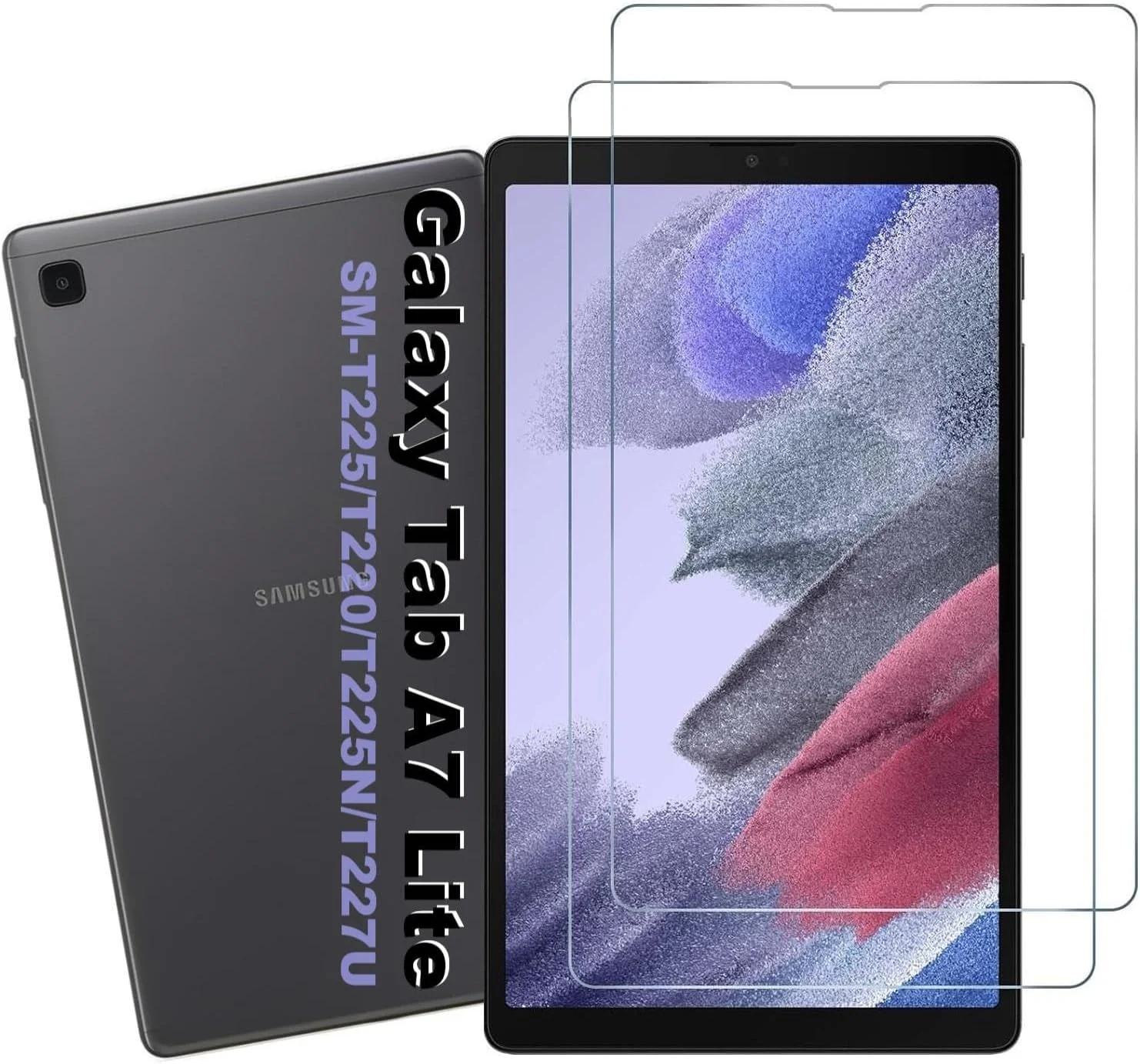 محافظ صفحه نمایش شیشه ای حرارت دیده Manlian برای تبلت سامسونگ گلکسی تب A7 لایت (8.7 اینچ، مدل 2021، SM-T220/T225/T227)، بسته 2 عددی