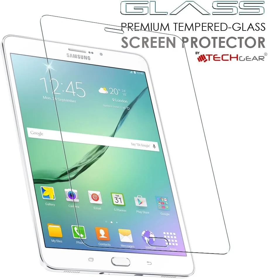 محافظ صفحه نمایش شیشه ای حرارت دیده TECHGEAR GLASS Edition مناسب برای تبلت سامسونگ گلکسی تب S2 8.0 اینچ LTE/4G (مدل های T713 و T715) - پوشش محافظ صفحه نمایش شیشه ای مقاوم سازگار با سامسونگ گلکسی تب S2 8 اینچ
