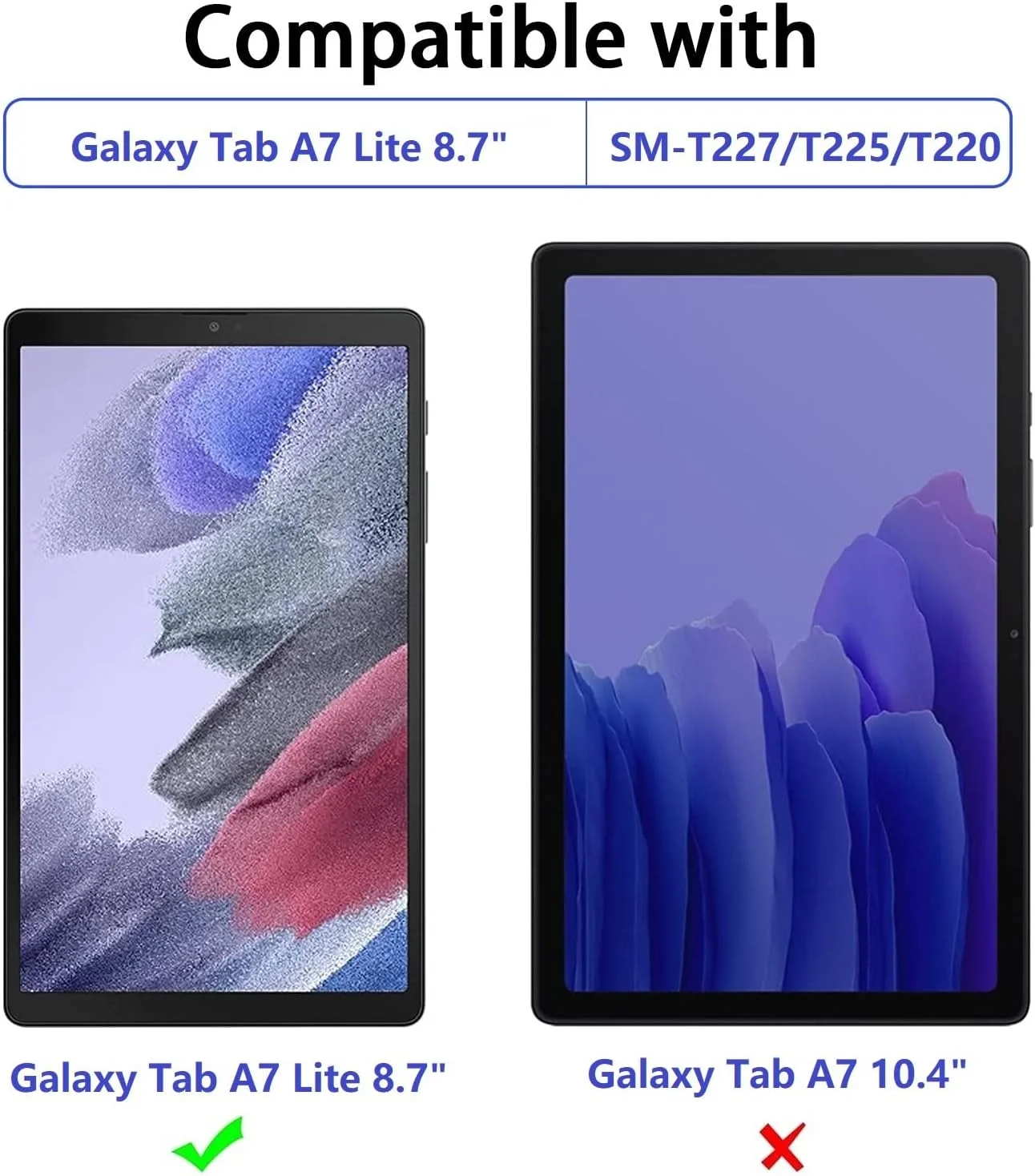 محافظ صفحه نمایش شیشه ای حرارت دیده Manlian برای تبلت سامسونگ گلکسی تب A7 لایت (8.7 اینچ، مدل 2021، SM-T220/T225/T227)، بسته 2 عددی