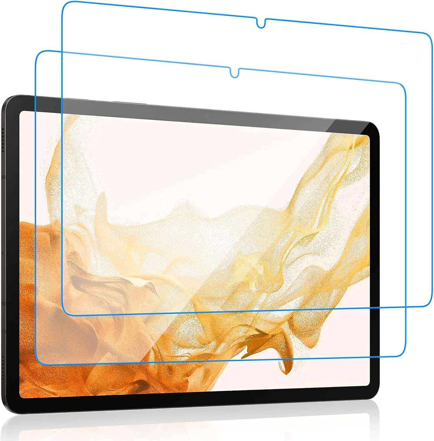 Whioltl [بسته 2 عددی محافظ صفحه نمایش شیشه ای حرارت دیده برای تبلت سامسونگ گلکسی تب S8 2022 / تب S7 2020 11 اینچی (SM-X700/X706/T870/T875/T878)، محافظ صفحه نمایش شفاف HD سازگار با سامسونگ تب S8/S7، سازگار با قاب