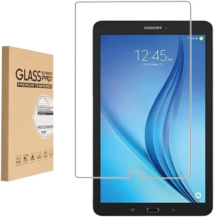 محافظ صفحه نمایش Shunwige برای Samsung Galaxy Tab E T560، شیشه حرارت دیده، سختی 9H، ضد خش، بدون حباب، نصب آسان و سازگار با قاب (1 عدد)