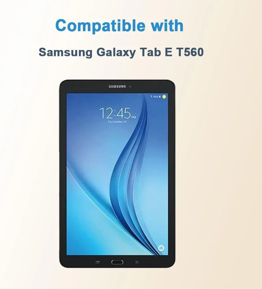 محافظ صفحه نمایش Shunwige برای Samsung Galaxy Tab E T560، شیشه حرارت دیده، سختی 9H، ضد خش، بدون حباب، نصب آسان و سازگار با قاب (1 عدد)
