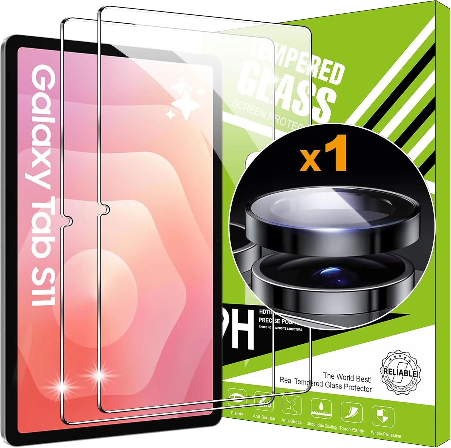 محافظ صفحه نمایش Lemxiee برای تبلت سامسونگ گلکسی تب S11 11 اینچ شیشه حرارت دیده [بسته 2+1 عددی] محافظت از دوربین + محافظ صفحه نمایش فیلم HD