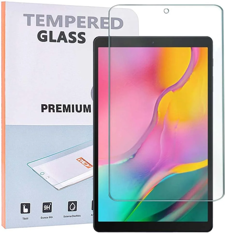 محافظ صفحه نمایش شیشه ای تمپرد REY برای تبلت سامسونگ گلکسی تب A 2019 10.1 اینچ، محافظ صفحه نمایش، محافظ صفحه نمایش با سختی 9H+، ضد خش و ضد روغن و حباب