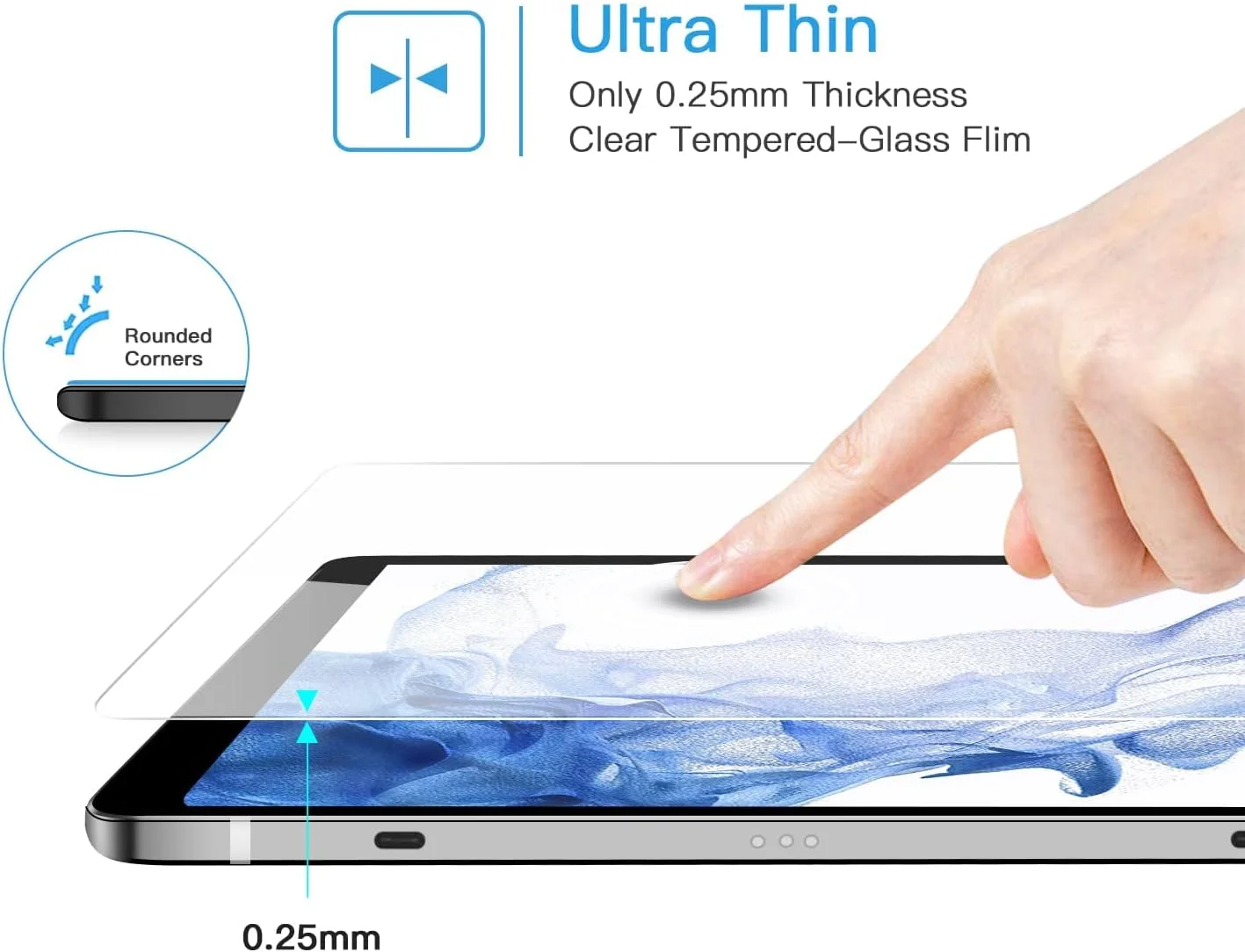 محافظ صفحه نمایش AWH سازگار با تبلت سامسونگ گلکسی تب S8+ / گلکسی تب S7 FE / گلکسی تب S7 پلاس 12.4 اینچ، [2 عدد] محافظ صفحه نمایش حرارت دیده.