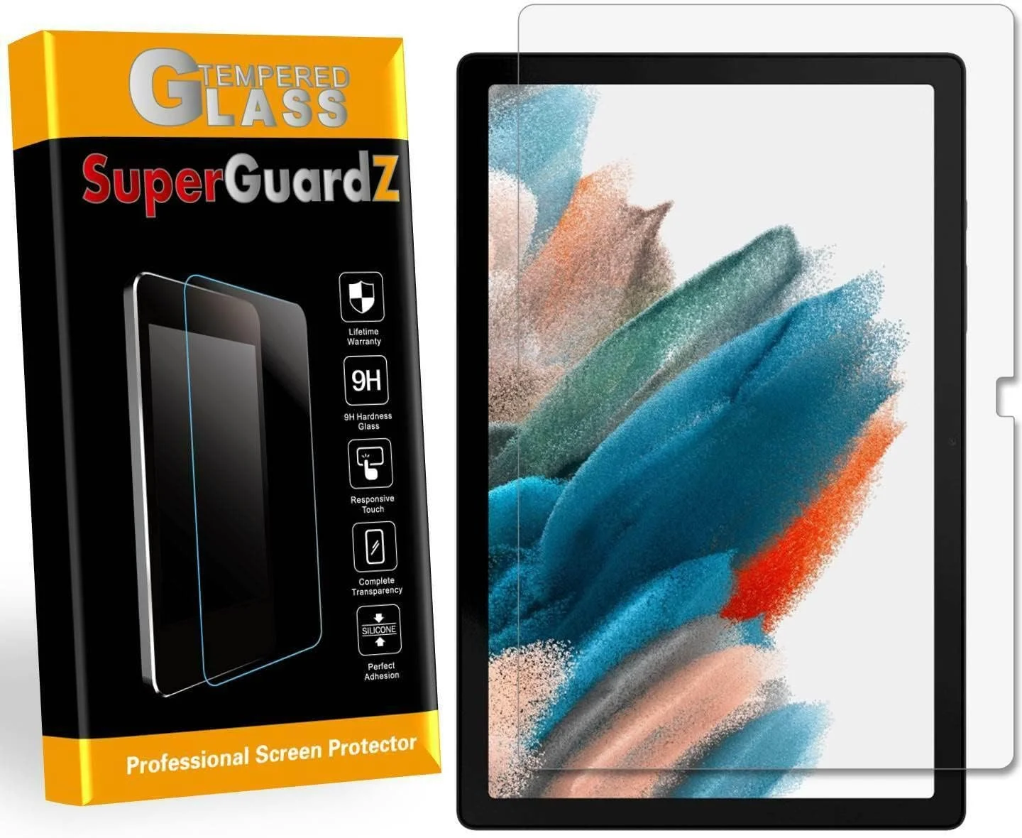 محافظ صفحه نمایش شیشه ای حرارت دیده سوپرگاردز [2 عددی] برای تبلت سامسونگ گلکسی تب A8 10.5 (2021)، ضد نور آبی، محافظت از چشم، شفافیت HD، ضد خش، ضد ضربه