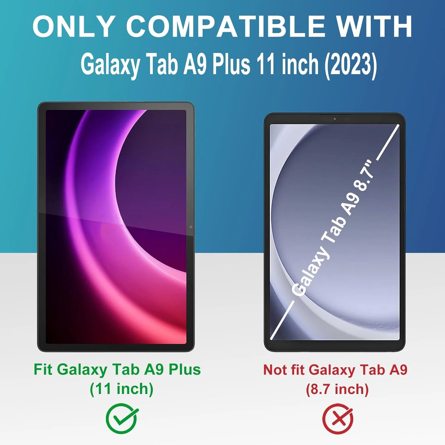 محافظ صفحه نمایش DMLuna [بسته 2 عددی] برای تبلت سامسونگ گلکسی تب A9 پلاس 11 اینچی مدل 2023 (SM-X210/X216/X218)، شیشه حرارت دیده HD ضد اثر انگشت نصب آسان بدون حباب سختی 9H