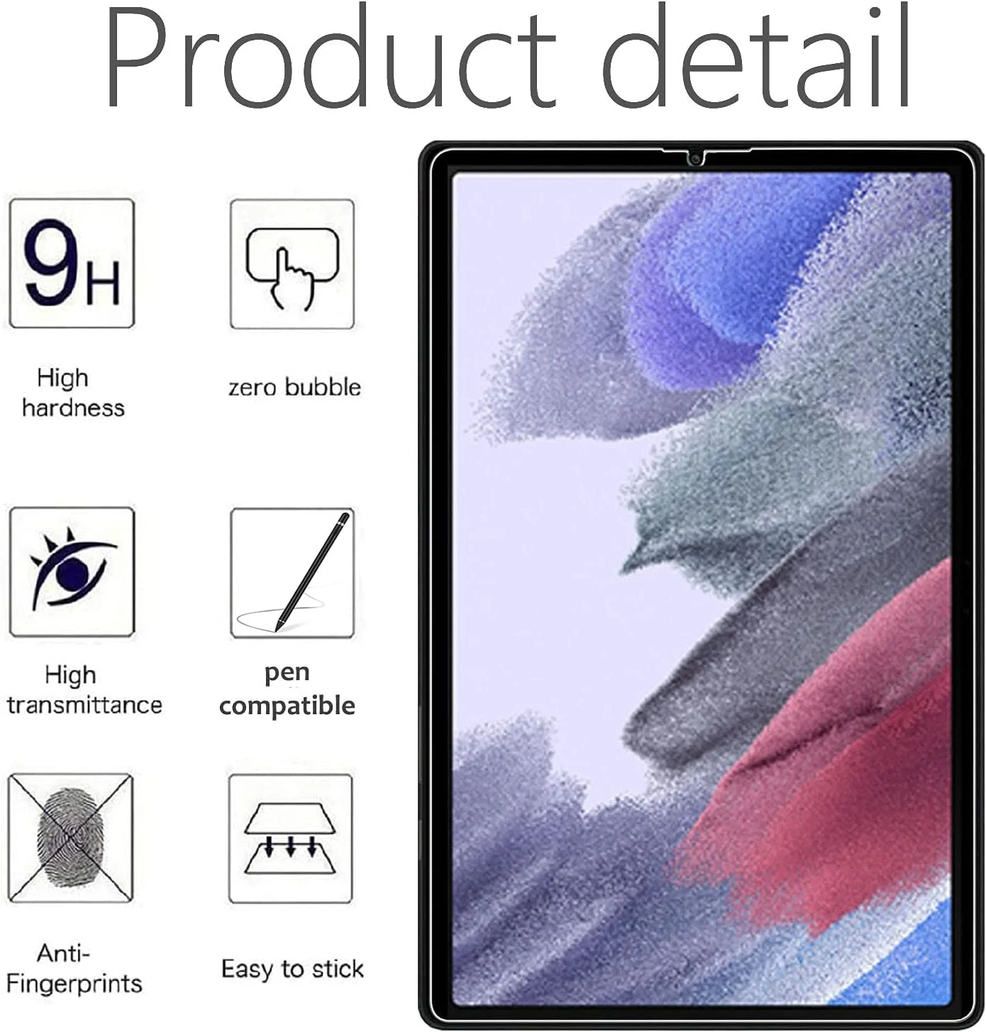 [بسته 2 عددی] محافظ صفحه نمایش شیشه ای حرارت دیده تبلت سامسونگ گلکسی تب A7 لایت (2021) 8.7 اینچی [شفاف] [سختی 9H] [بدون حباب] برای تبلت سامسونگ گلکسی تب A7 لایت 8.7 اینچی (-T220 / -T225)