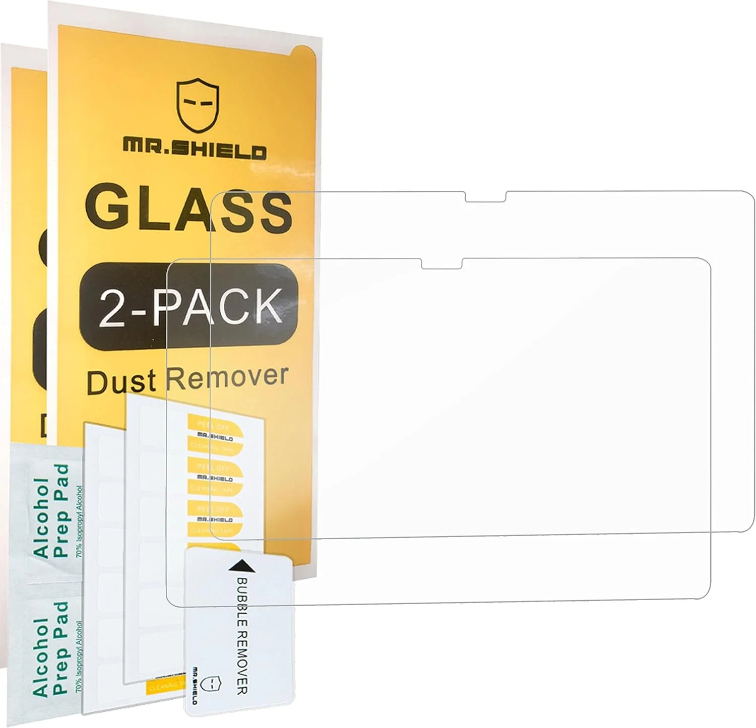 محافظ صفحه نمایش Mr.Shield برای تبلت سامسونگ گلکسی تب S9+ / گلکسی تب S9 پلاس 12.4 اینچی، شیشه حرارت دیده [سختی 9H] [2 عدد] محافظ صفحه نمایش بدون حباب