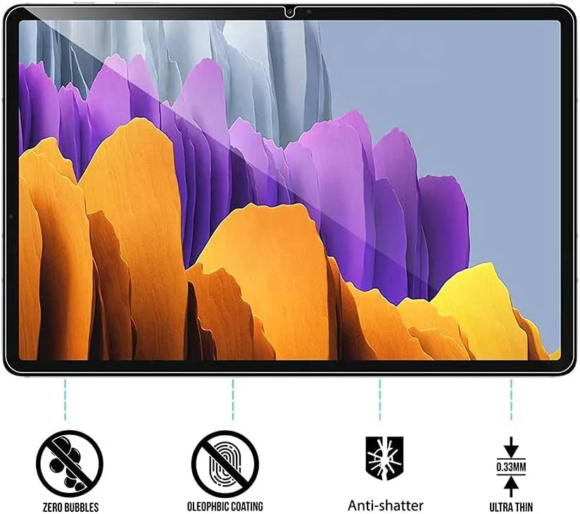 محافظ صفحه نمایش تبلت سامسونگ گلکسی تب S7 11 اینچ 2020 (مدل SM-T870/T875/T878)، محافظ صفحه نمایش شیشه ای حرارت دیده - شفاف