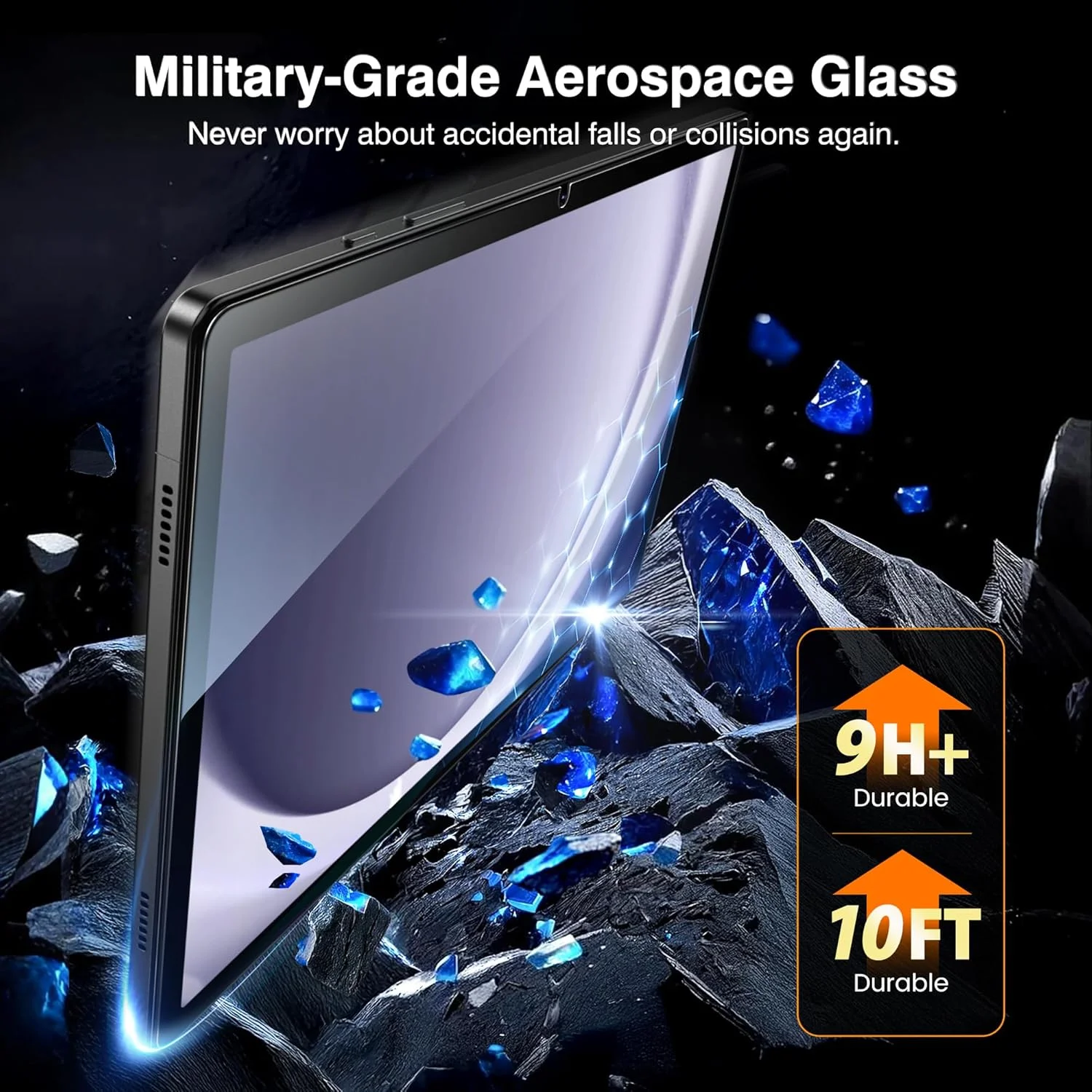 محافظ صفحه نمایش 2 عددی EZ-GLAZ برای سامسونگ A9 پلاس، شیشه حرارت دیده با سختی 9H+، دارای سینی نصب آسان، مقاوم در برابر خراش، پشتیبانی از قلم اپل، سازگار با قاب، شفافیت HD