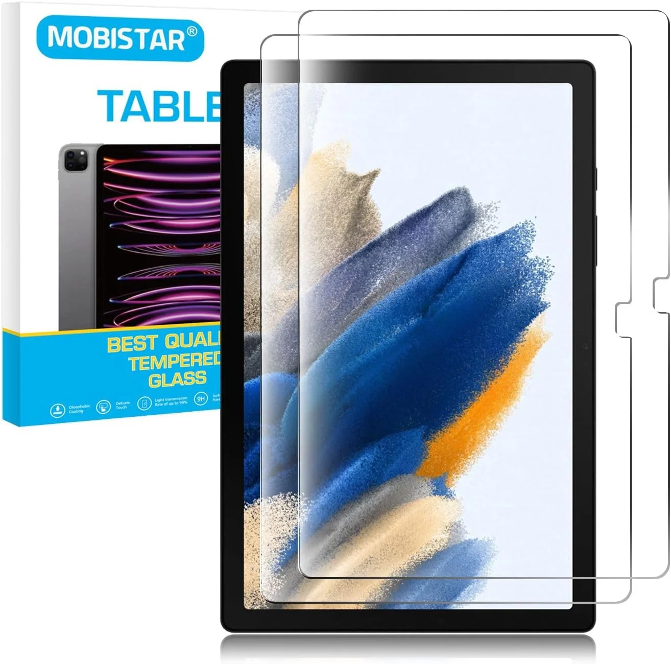 محافظ صفحه نمایش شیشه ای موبایستار مناسب برای تبلت سامسونگ گلکسی تب A8 10.5 اینچ 2021 مدل SM-X200 SM-X205، وضوح بالا، شفافیت فوق العاده، سختی 9H