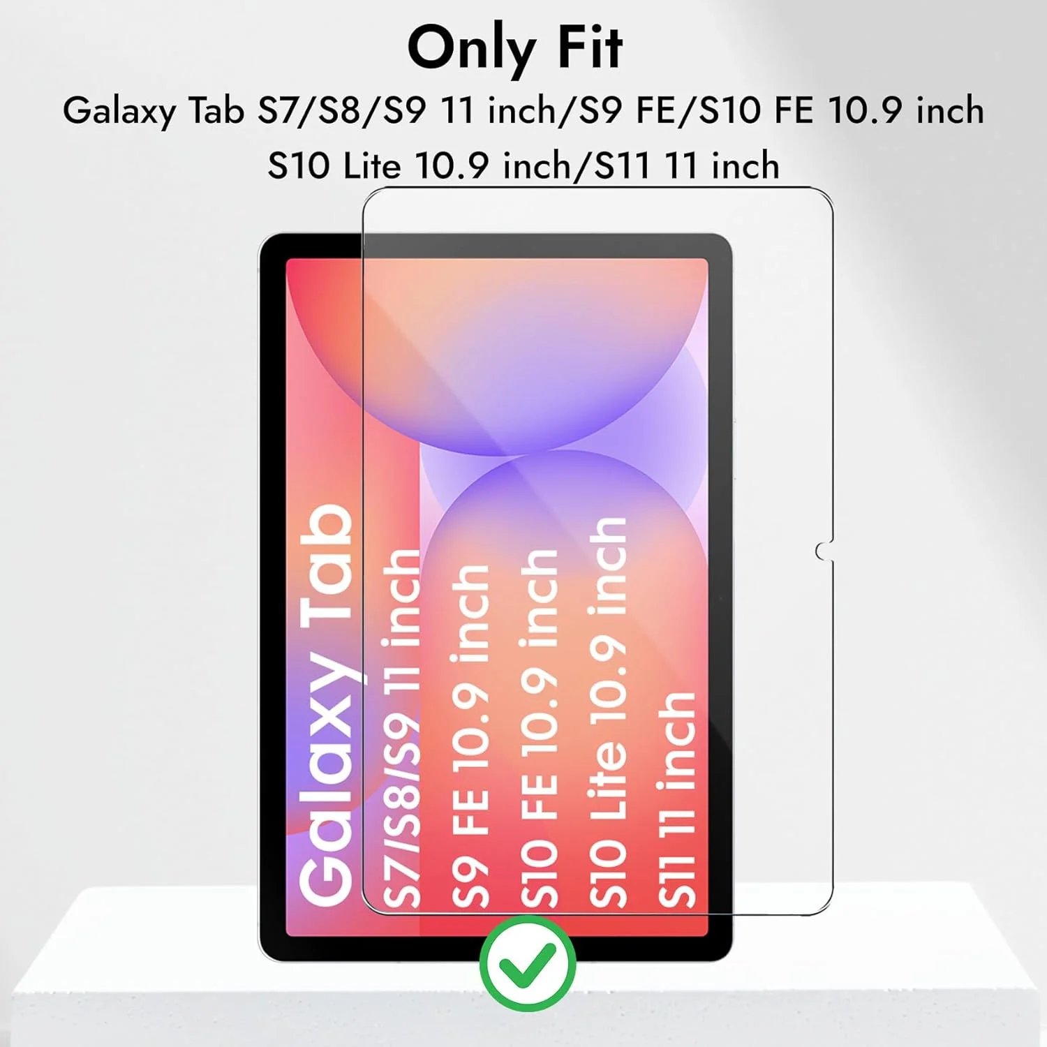 محافظ صفحه نمایش شیشه ای حرارت دیده Robustrion برای تبلت سامسونگ گلکسی تب S10 Lite 10.9 اینچ / S9 FE / تب S11 / S10 FE / S9 / S8 / S7 11 اینچ - بسته 1 عددی