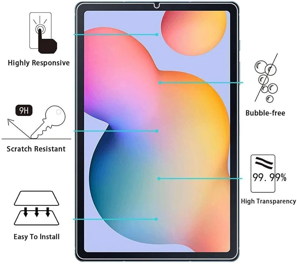 محافظ صفحه نمایش FanTing برای سامسونگ گلکسی تب S6 لایت، سختی بالا، بدون حباب، ضد گرد و غبار، نصب آسان، برای سامسونگ گلکسی تب S6 لایت - شفاف (2 عدد)