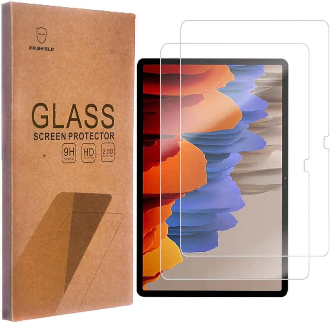 محافظ صفحه نمایش Mr.Shield برای Samsung Galaxy Tab S7 FE 2021 [شیشه حرارت دیده] [سختی 9H] [2 عدد]