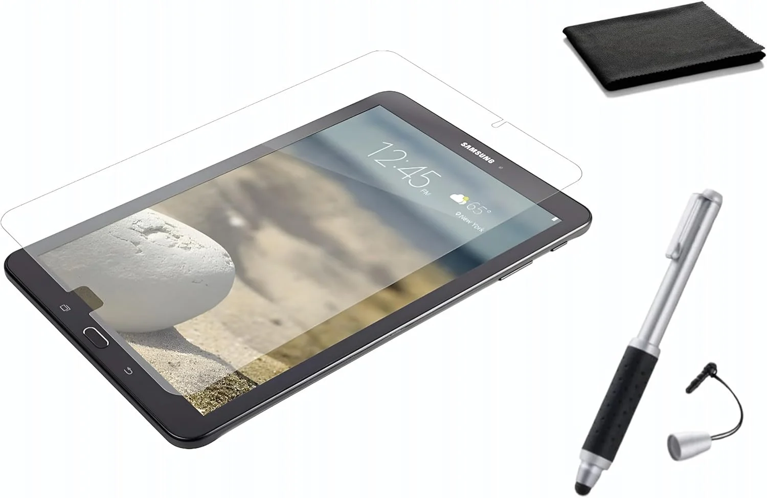 محافظ صفحه نمایش شیشه ای ZAGG InvisibleSHIELD GLASS - محافظت از صفحه نمایش با وضوح HD برای Samsung Galaxy Tab E 8.0 اینچ (شفاف)، شامل قلم استایلوس برای صفحه نمایش لمسی و پارچه تمیز کننده