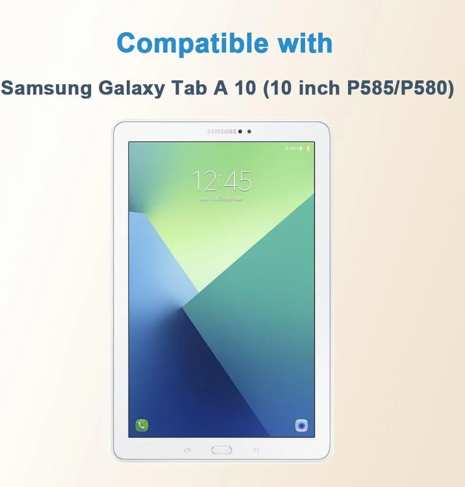 محافظ صفحه نمایش Shunwige برای Samsung Galaxy Tab A 10 (10 اینچی، P585/P580)، شیشه حرارت دیده، سختی 9H ضد خش، بدون حباب، نصب آسان و سازگار با قاب (1 عدد)