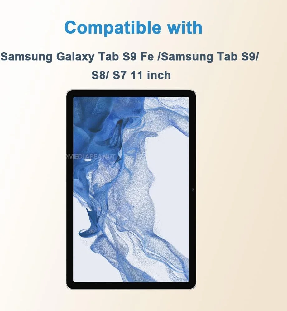 محافظ صفحه نمایش Shunwige برای Samsung Galaxy Tab S9 Fe/Samsung Tab S9/ S8/ S7 11 اینچ شیشه حرارت دیده، سختی 9H ضد خش، بدون حباب، نصب آسان و سازگار با قاب (1 عدد)