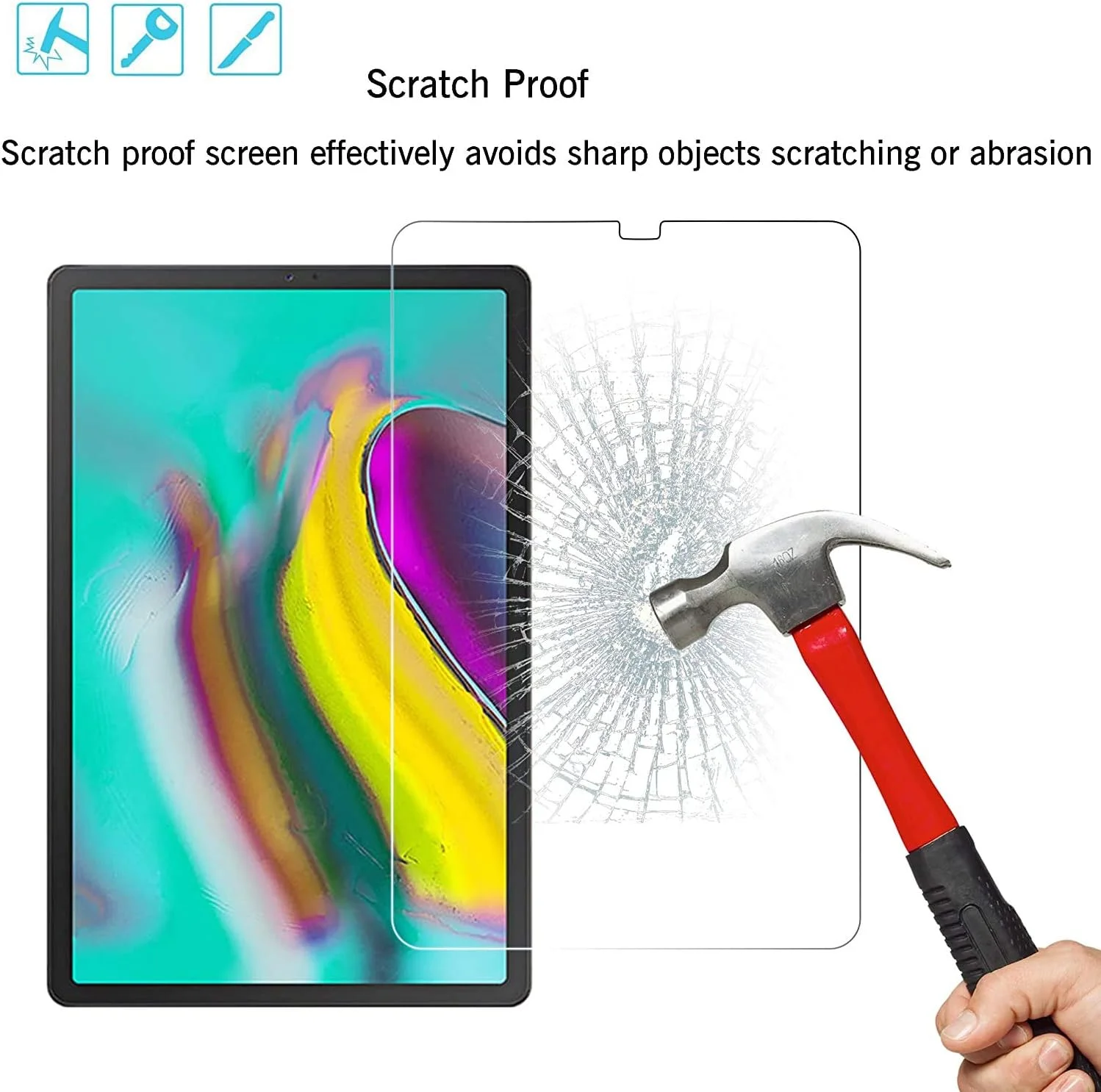 محافظ صفحه نمایش آیسلان برای تبلت گلکسی تب S5e 10.5 اینچی، (2 عدد) محافظ صفحه نمایش شفاف و مقاوم در برابر خراش برای تبلت سامسونگ گلکسی تب S6/Tab S5e /-T860 / T867 و Tab S5e -T720 / T725