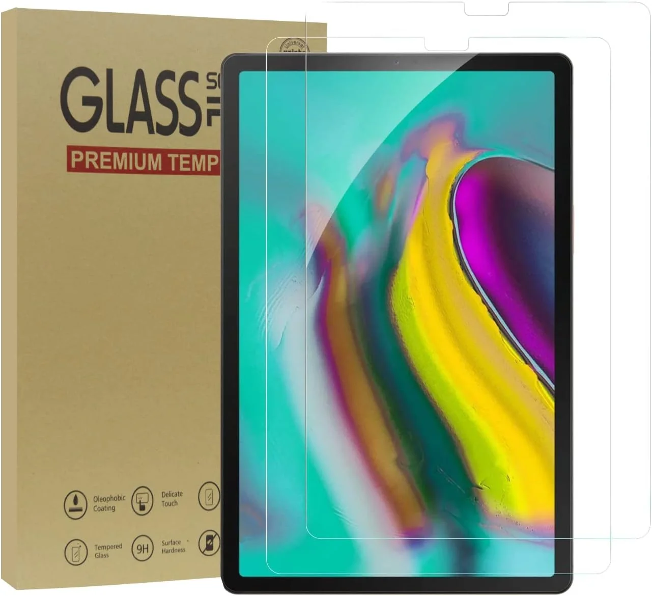 MOBILE STUFF LIMITED [بسته 2 عددی] محافظ صفحه نمایش تبلت سامسونگ گلکسی تب S5e 10.5 اینچ 2019، ضد خش، نصب آسان شیشه حرارت دیده برای سامسونگ S5e -T720/-T725